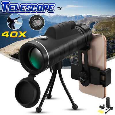 Portable HD Optical Tripod Telescope With Compass Day Night Vision Phone Clip UK