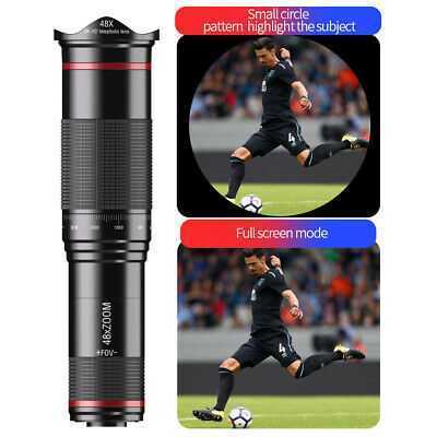 48X External Telescope Optical Zoom Monocular Phone Camera Lens Universal Clip