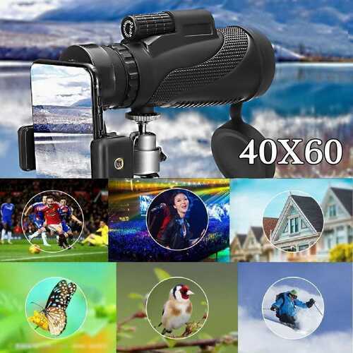 40x60 Portable HD Optical Definition Monocular Telescope BAK4  Day/Night Vision