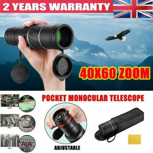 40x60 HD Monocular Telescope BAK4 Prism Waterproof for Birding Pocket Telescope