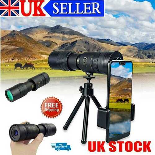 4K 10-300X40mm Super Telephoto Zoom Monocular Telescope /Tripod and Clip Set UK