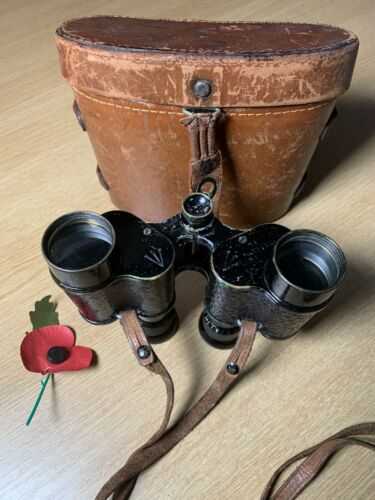 WW1 American Military Bausch and Lomb Stereo 6x30 Binoculars In Leather Case