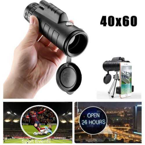 Zoom 40x60 Monocular Hunting Camping Handheld Telescope with Tripod+Phone Clip