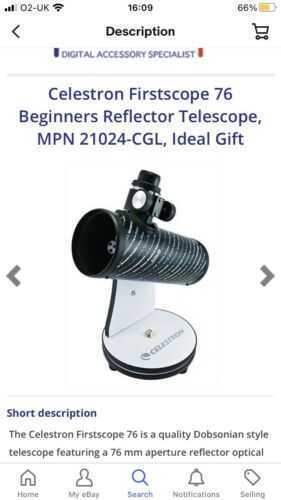 Celestron FirstScope 76mm Dobsonian Reflector Telescope