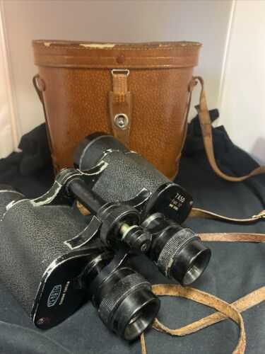 Vintage ZENITH Coated Optics Binoculars 7x50 with leather strap and case