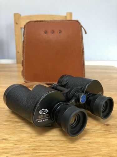 Scope 9x35 binoculars over-field Model 3831 with leather box case - Vintage