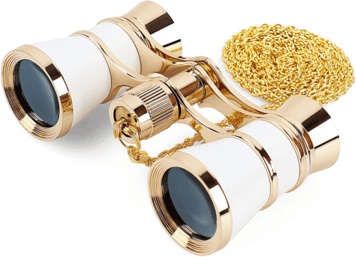 Aomekie Theatre Opera Glasses Binoculars 3X25 with Chain for Theater Horse