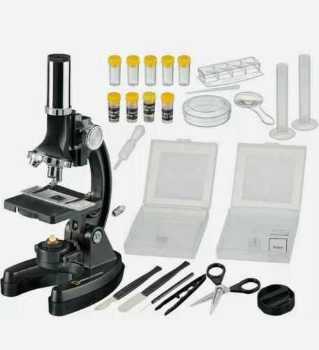 National 300-1200x Geographic Microscope with Case