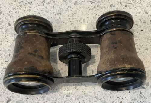 Small Pair Binoculars / Opera Glasses With Leather Detail