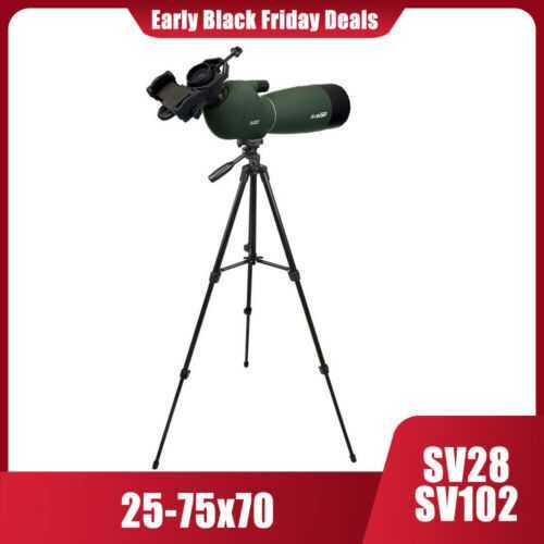 Spotting Scope SV28 25-75x70 BAK4 Zoom Spotting Scope Telescopes+SV102 Tripod UK