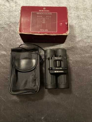 Miranda Binoculars 10 x 25 Field Compact Foldable Travel Binoculars With Box