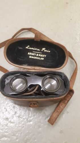 Used vintage binoculars ww1 lumiere paris army and navy binoculars