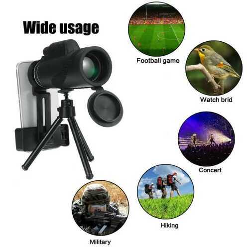 50X60 Monocular Telescope HD Zoom Optical Lens Camera with Phone Clip Tripod