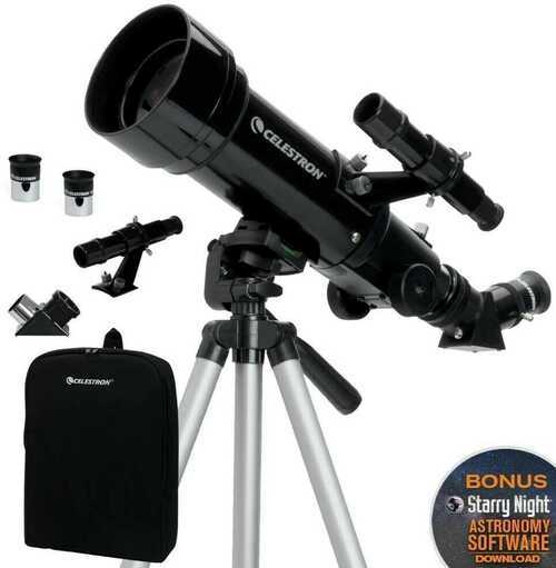 Celestron 21035-ADS Travel Scope 70 Refractor Telescope Kit with Backpack, Black