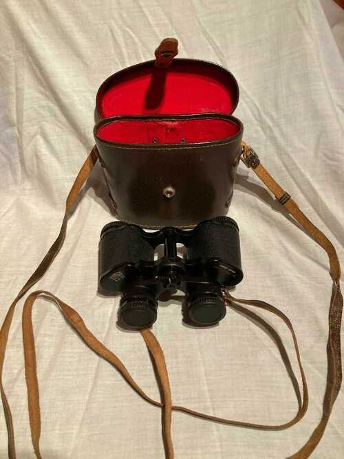 Vintage PRINZ Binoculars 8 x 30 Coated Optics with Original Leather Case