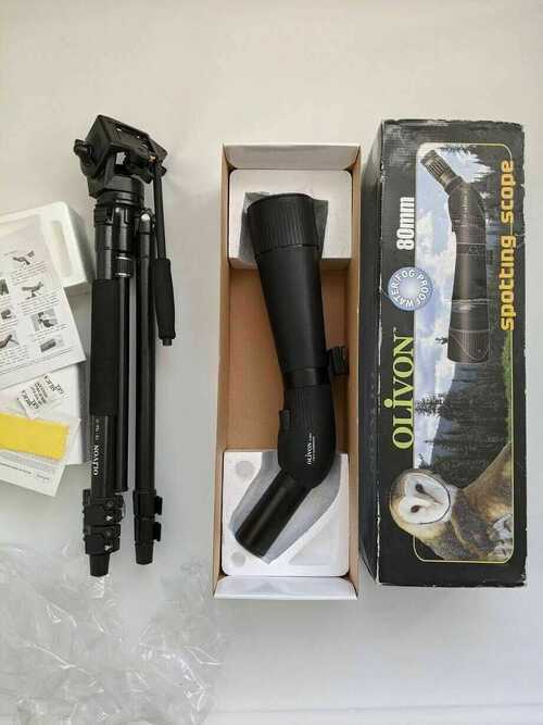 Olivon T-80 Scope 20-60X zoom, Olivon heavy duty Tripod + head, rrp 400+