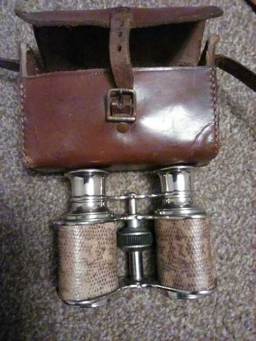 Vintage Racing Opera Binoculars Glasses Miniature With Case Made In France