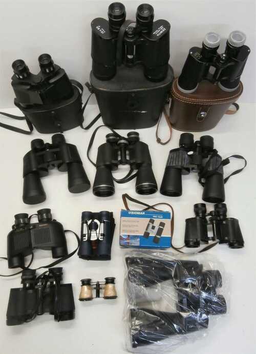 13x Binocular Job Lot Bundle - Some Vintage, Field, Compact, Zenith, Sunagor