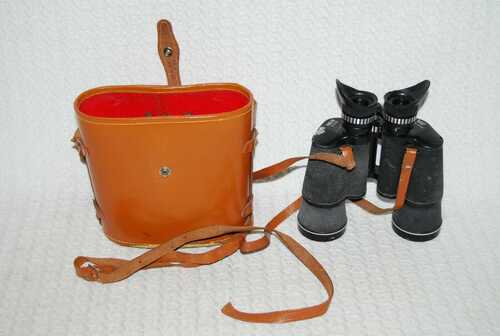 Prinzlux 10x50 coated Optics Vintage Binoculars in brown carry case