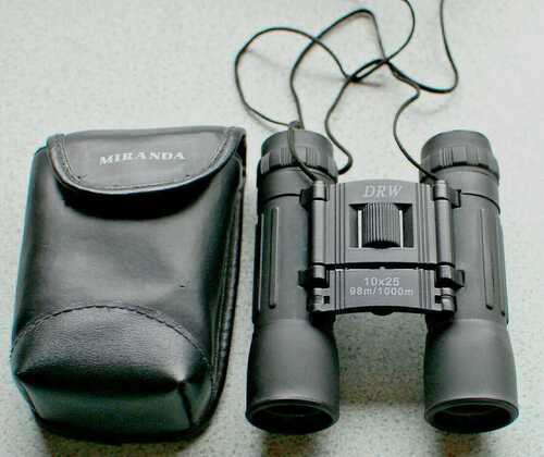 DRW 10x25 Compact Binoculars with Miranda case Ruby coated opties **NO RESERVE**