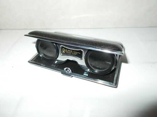 Vintage RAND Fixed Focus Folding Coated Lens  Black Opera Glasses EMPIRE MADE