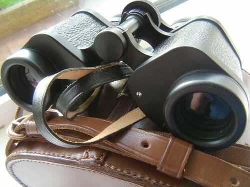 Barr and Stroud British classic CF18 coated binoculars - Red lined leather case