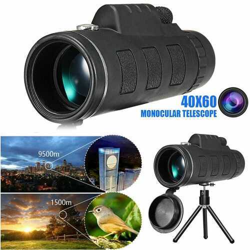 Portable 40X60 Telephoto Zoom BAK4 Lens Monocular Telescope HD Camping Hiking