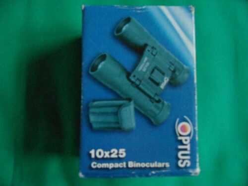 OPTUS 10 x 25 COMPACT BINOCULARS BOXED WITH BAG