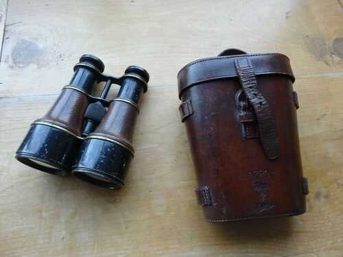 Vintage 1903 British Military Binoculars by W. Watson and Sons London in case