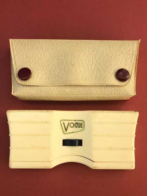 Vintage 1950s-60s Vogue Cream Coloured Opera Glasses with Case