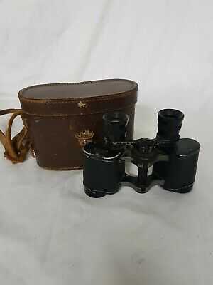 C4 Vintage Binoculars Super Luxita 8 x 25 Paris, Brown Leather Case #010