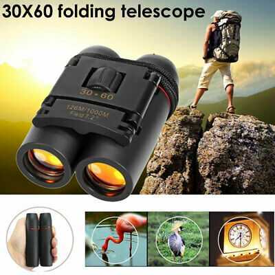 30x60 Compact Foldable Binoculars Roof Prism  W/ Carry Case Camping Night vision