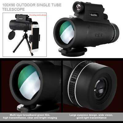 100X90 Professional Monocular Telescope Camping Hiking Hunting BAK4 Lens UK