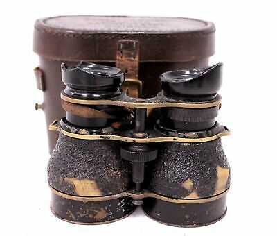 UNBRANDED 2 1/2 x 50 Field 10.0 WWII Binoculars in Carry Case - SPARES  - N21