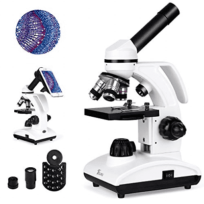 TELMU Microscope Professional 40x to 1000x, Full Metal Eyepiece Microscope 2 -10