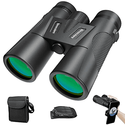 High Power Binoculars, 12X42 Binocular w Low Light Night Vision BAK4 Prism FMC