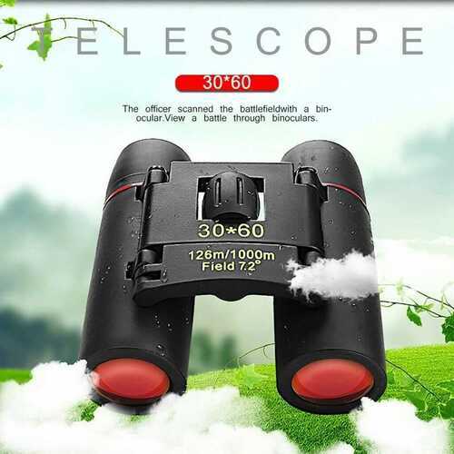 30X60 Zoom Foldable Compact Binoculars Day and Night for Bird Watching