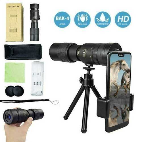 UK STOCK 4K Super Telephoto Zoom Monocular Telescope HD Portable 10-300X40mm