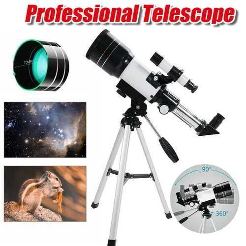 300/70mm Astronomical Telescope Refractor Night View for Star Moon w/Tripod Gift