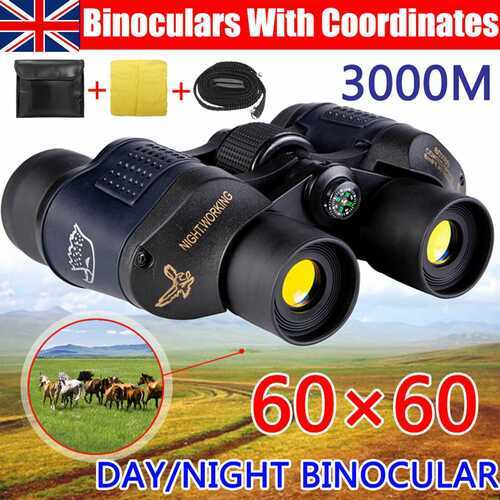 NightandDay HD Hunting Binoculars 60x60 5-3000M Waterproof Telescopes Coordinates