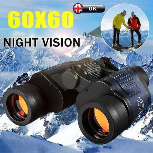 60x60 Day/Night Military Army Zoom Powerful Binoculars Optics Hunting Camping UK