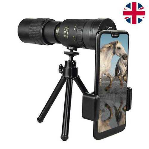 4K 10-300X40MM Super Telephoto Zoom Monocular Telescope Waterproof For Camping