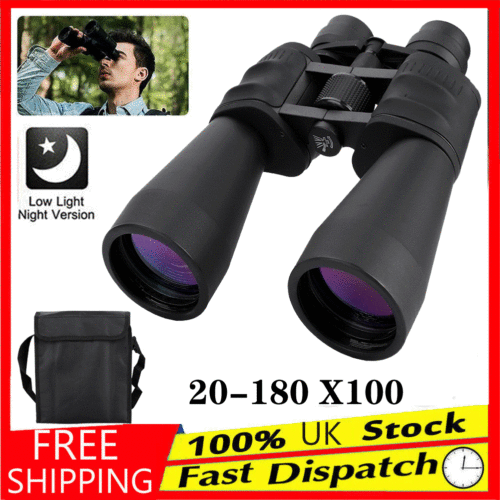 Day / Night 20-180X100 Zoom Powerful Binoculars Optics Hunting Camping W/ Bag