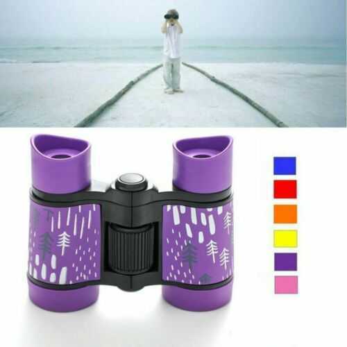 4x30 Children Portable Purple Binocular Colorful Rubber Grip Anti-slip Telescope