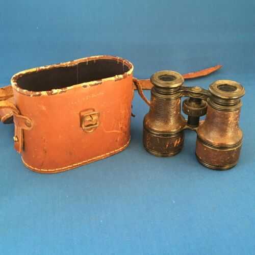 Le Marie Fabt Leather Covered Binoculars in Their Original Case