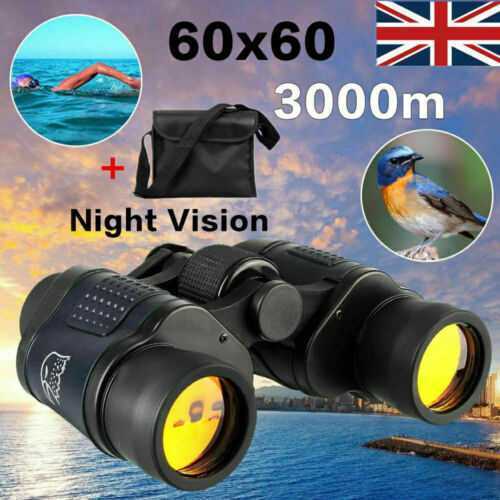 60x60 3000M HD Military Army Binoculars Telescope Vision Camping Hunting