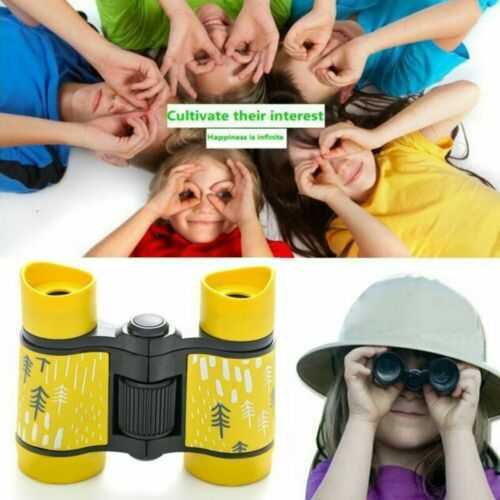 4x30 Children Portable Yellow Binocular Colorful Rubber Grip Anti-slip Telescope