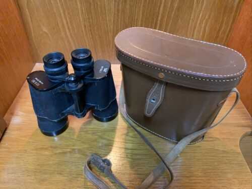 Vintage Skybolt 10x50 Coated Optics Binoculars and Leather Case