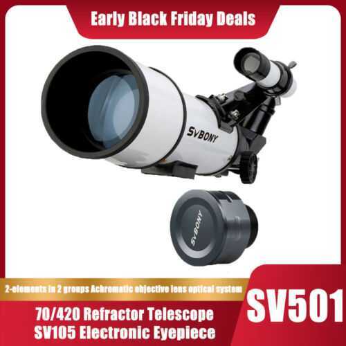 SV501 70mm Refractor Telescope viewing moon planets+SV105 Electronic Eyepiece2MP