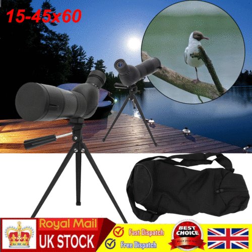 15-45x60 Zoom Scope Monocular Telescope Tripod HD Portable Bird Watching Outdoor